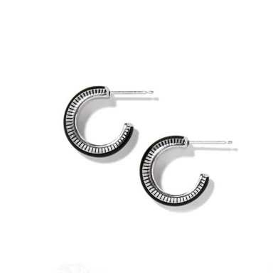 Brighton Interlok Noir Small Hoop Earrings - The Cottage