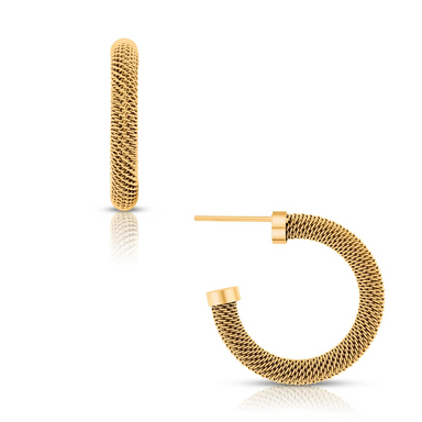 Ellie Vail Wynn Mesh Hoop Earrings - Gold - The Cottage