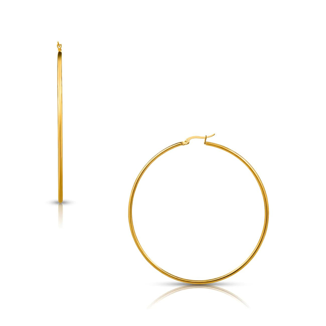 Ellie Vail Laurette Medium Hoop Earrings - Gold - The Cottage