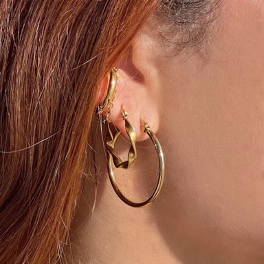 Ellie Vail Laurette Medium Hoop Earrings - Gold - The Cottage