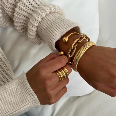 Ellie Vail Margot Coil Band Ring - Gold - The Cottage