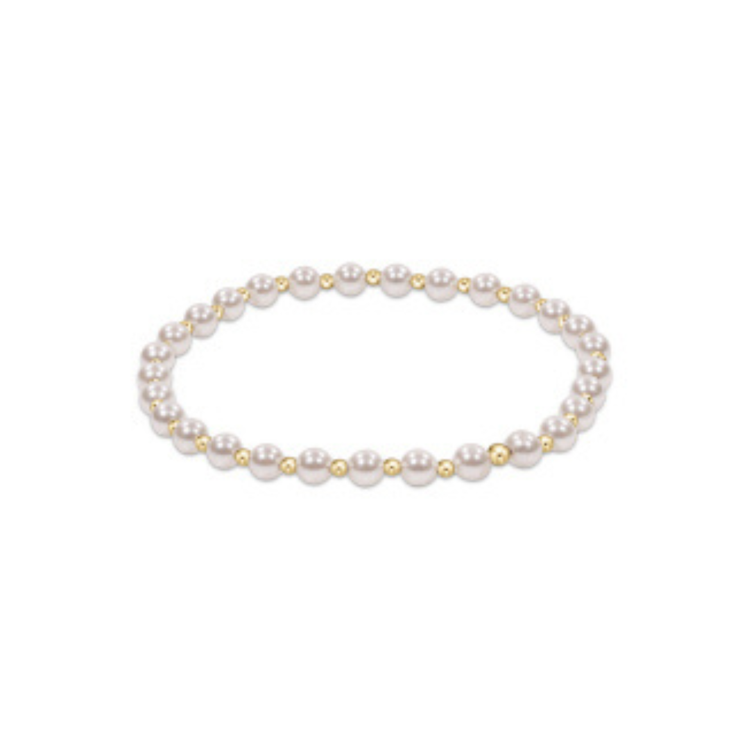 Enewton Classic Grateful Pattern 4mm Bead Bracelet - Pearl - The Cottage