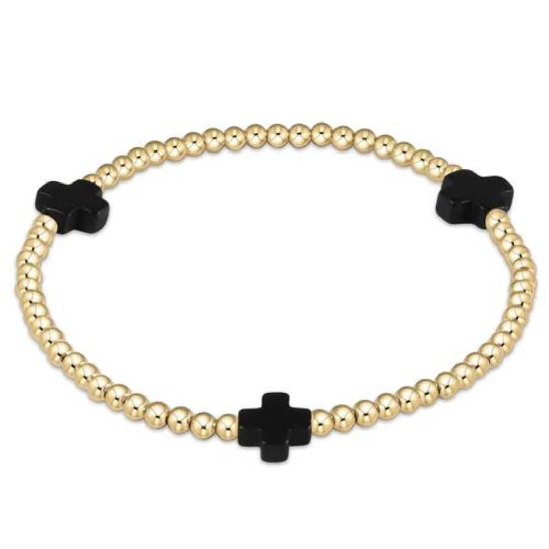 Enewton Signature Cross Gold Pattern 3mm Bracelet - The Cottage