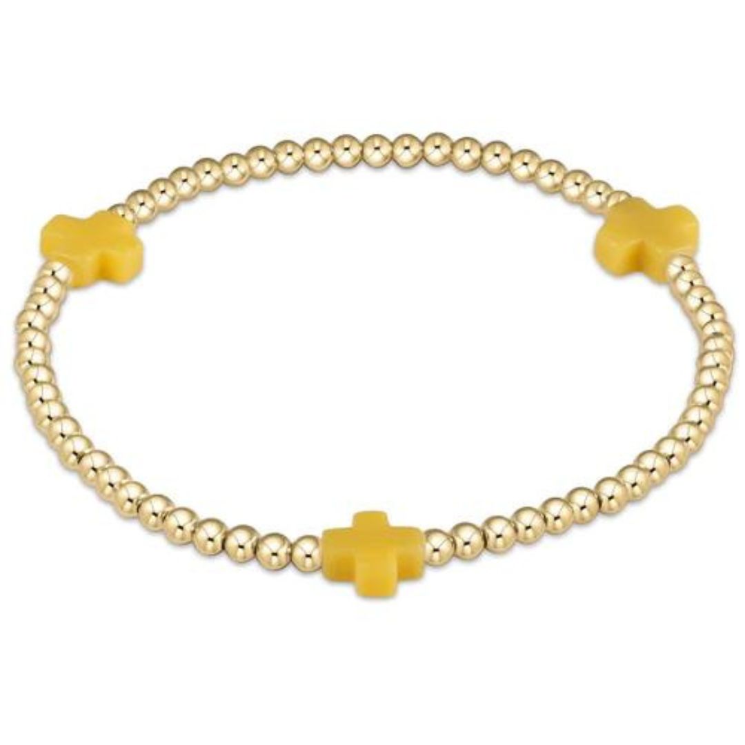 Enewton Signature Cross Gold Pattern 3mm Bracelet - The Cottage