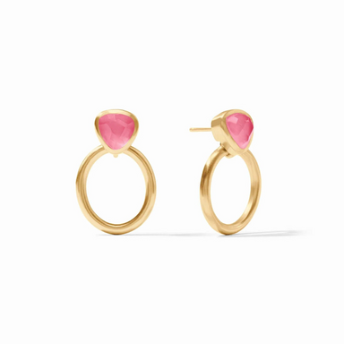 Julie Vos Aquitaine Demi Doorknocker Earrings - Iridescent Peony Pink - The Cottage