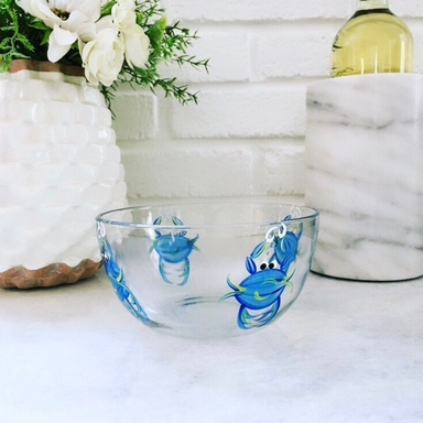 Wine by Design Handpainted Crab Salsa Bowl - The Cottage