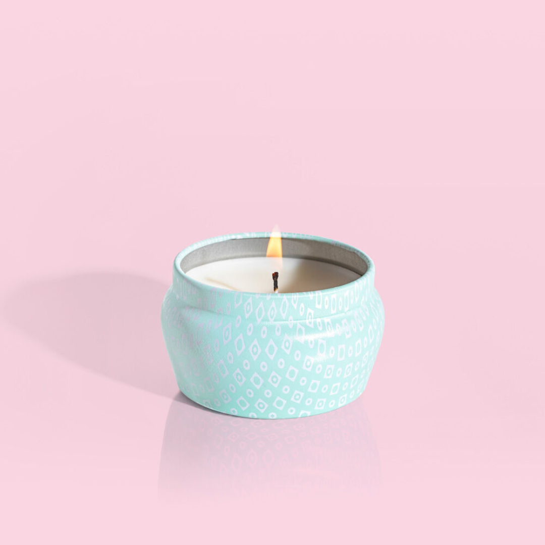 Capri Blue Aqua Printed Mini Tin Candle - Volcano