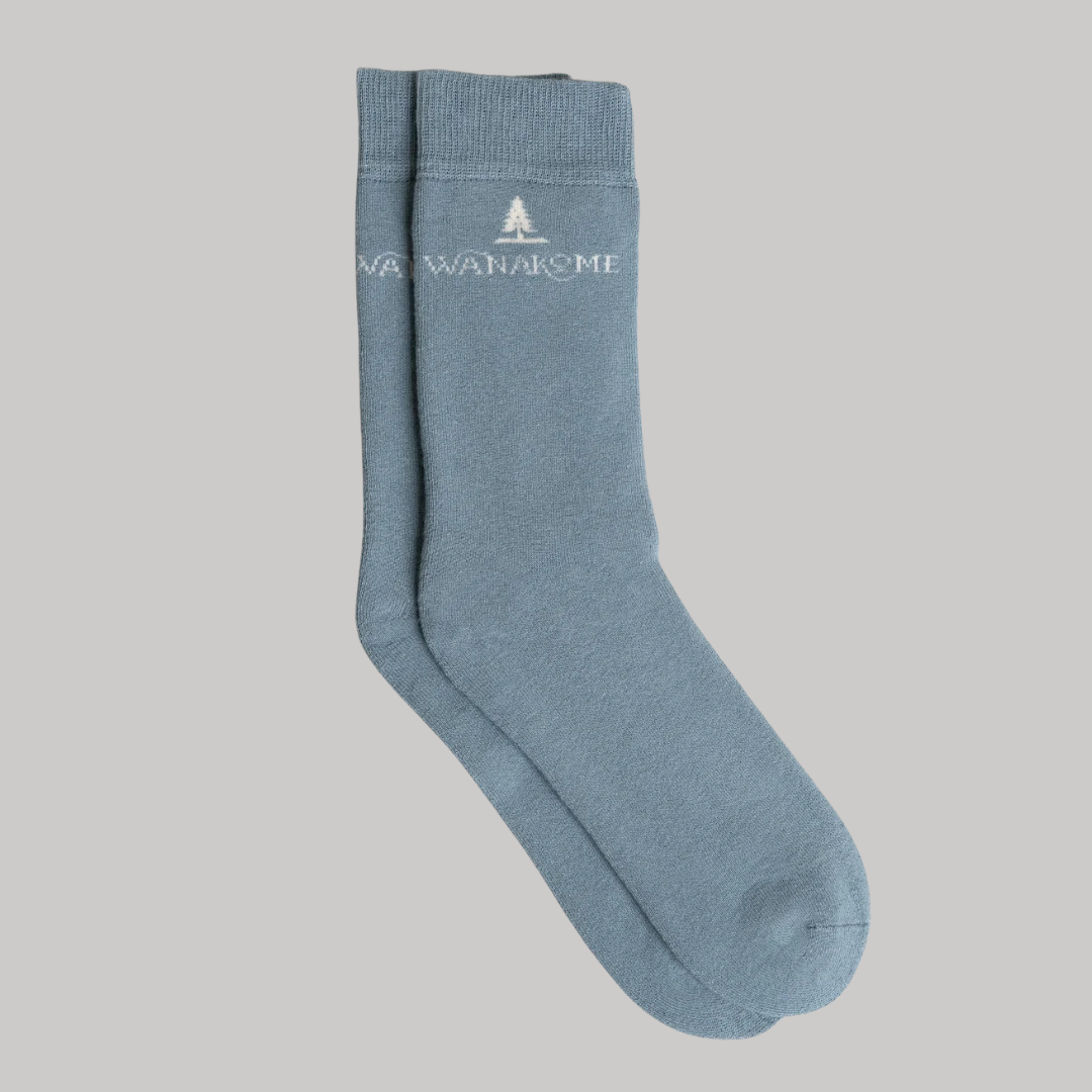 Wanakome Solid Logo Socks - Olive Haze