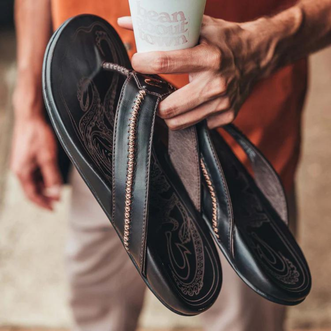 Olukai Mea Ola Flip Flops - Dark Java