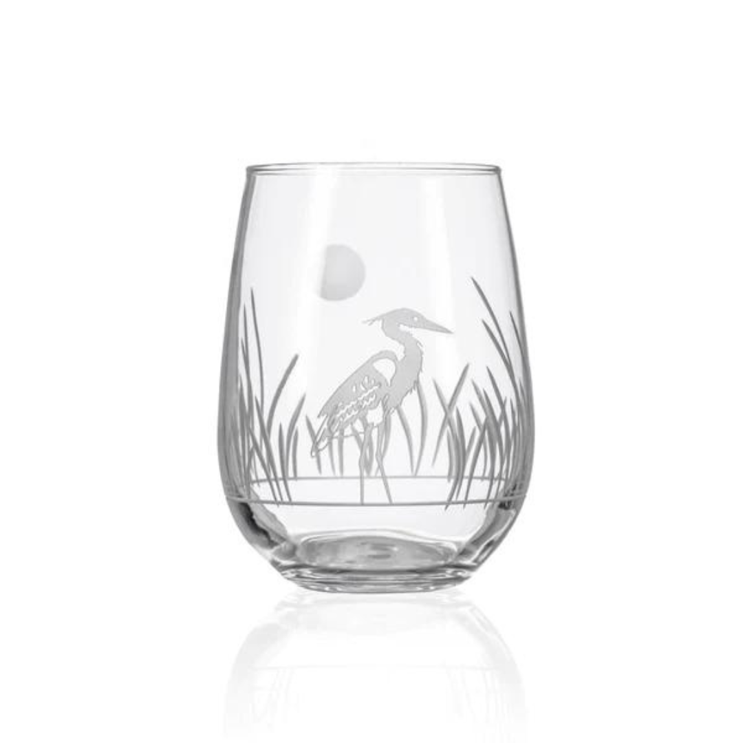 Rolf Stemless Wine Glass - Heron - The Cottage