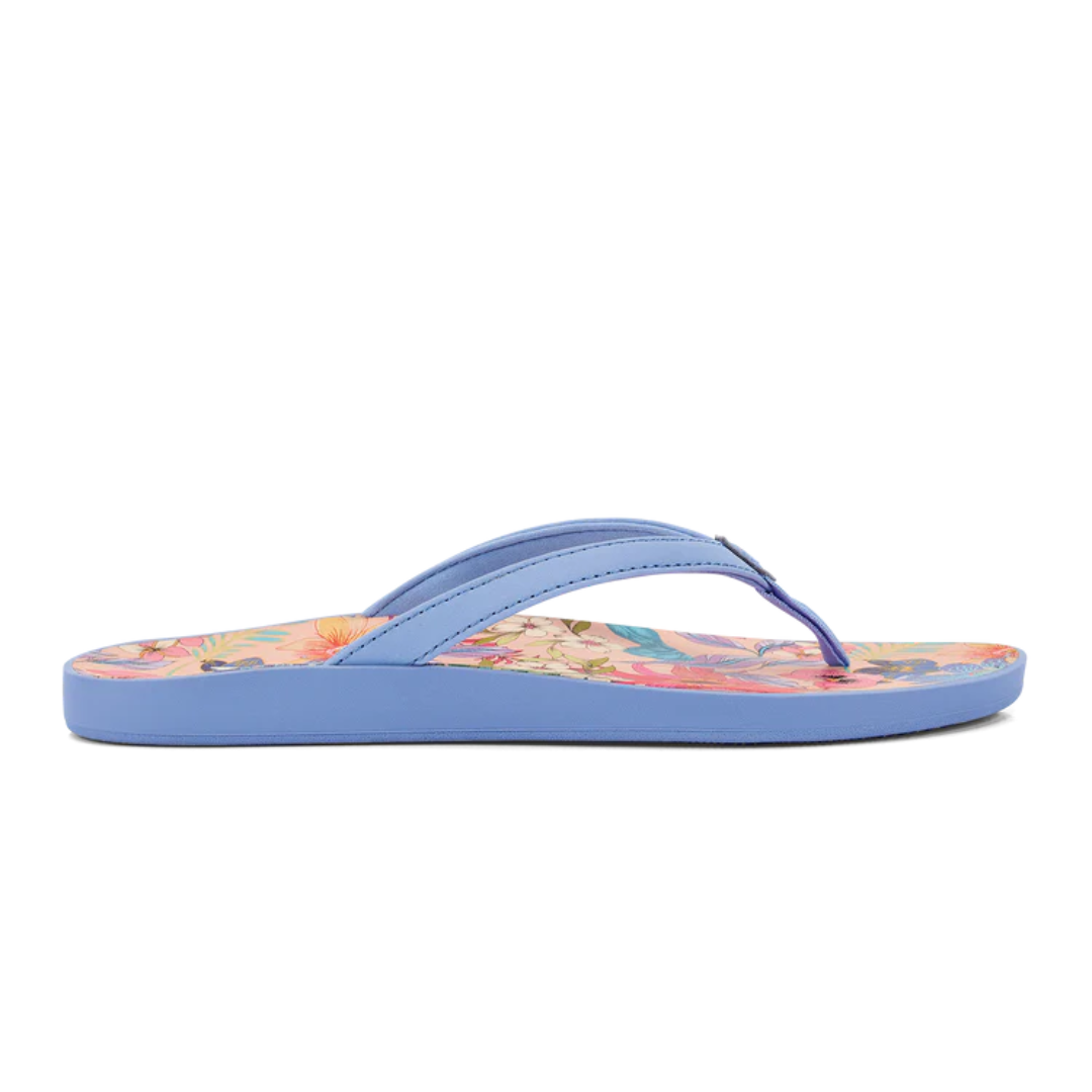 Olukai Puawe Flip Flops - Cloud Blue/Flower