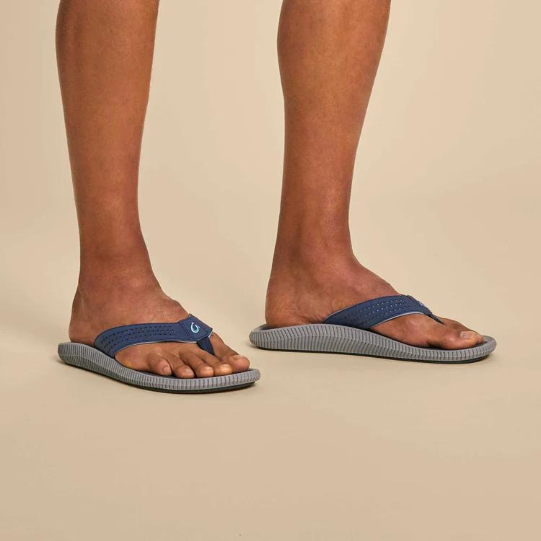 Olukai Ulele Flip Flops - Blue Depth & Charcoal