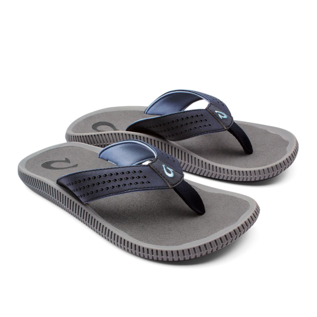 Olukai Ulele Flip Flops - Blue Depth & Charcoal