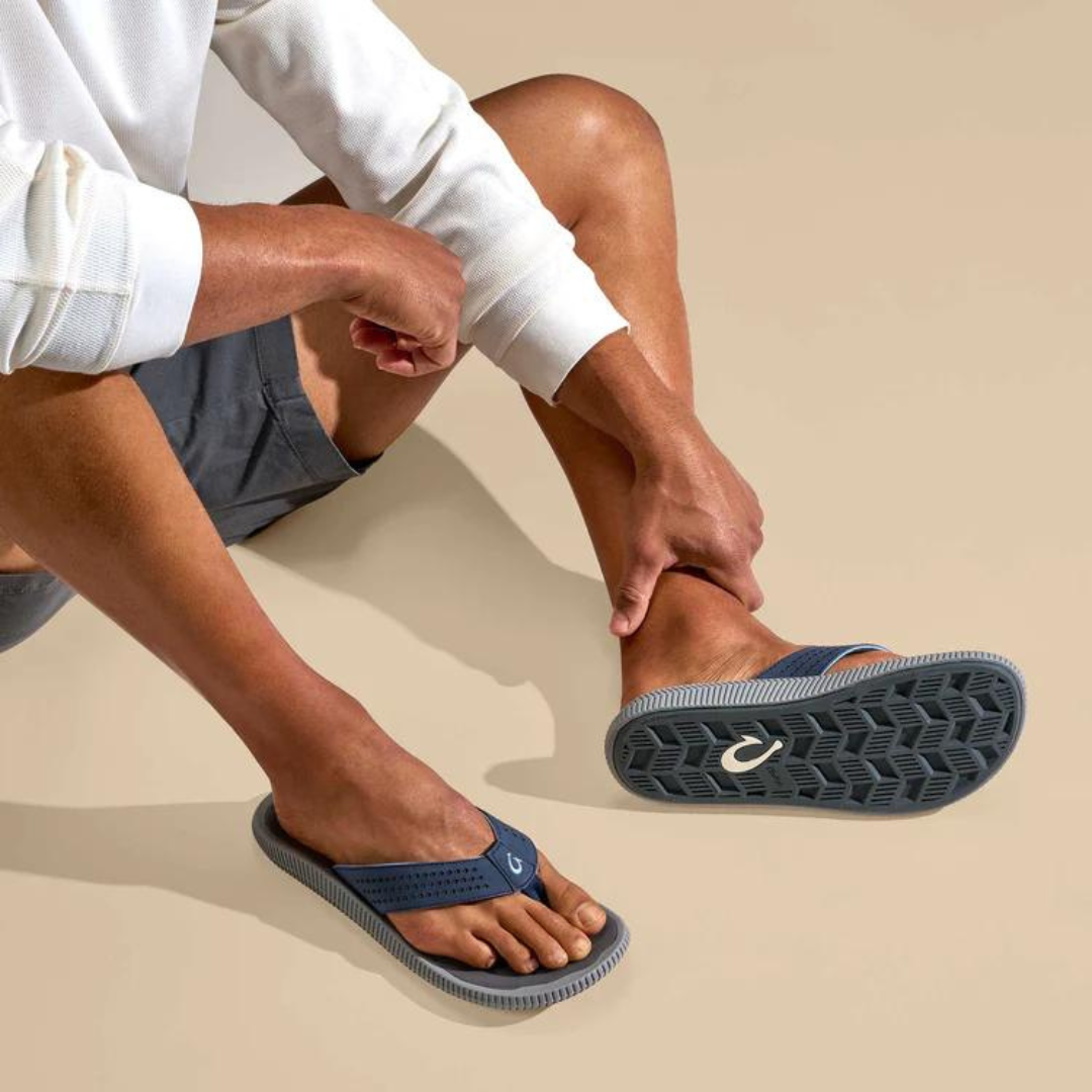 Olukai Ulele Flip Flops - Blue Depth & Charcoal