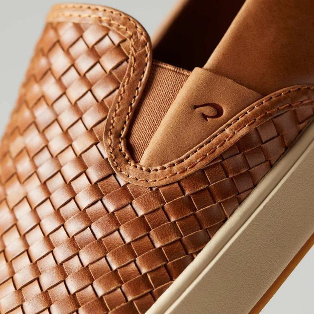 Oluaki Lae'ahi Lauhala Woven Slip Ons - Fox