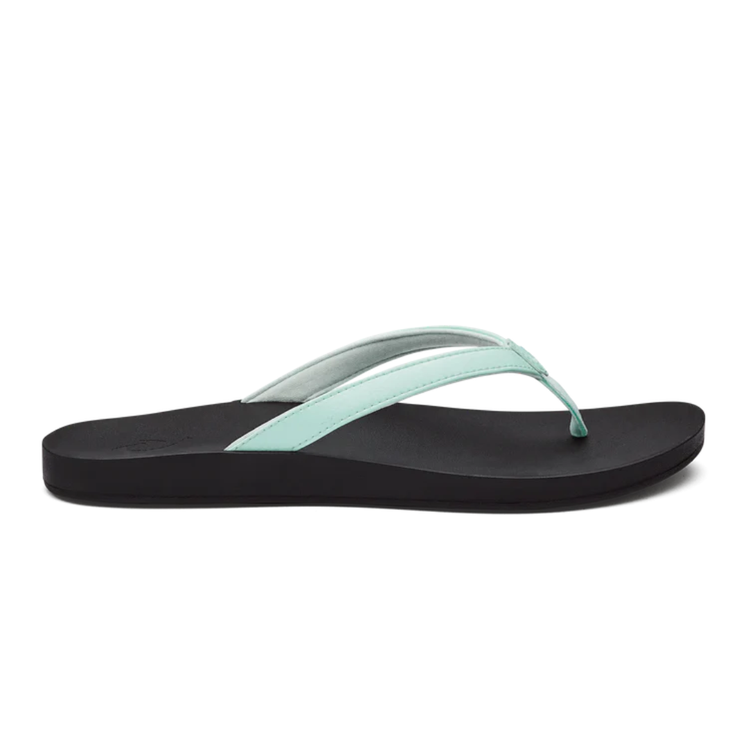 Olukai Puawe Flip Flops - Sea Glass/Black