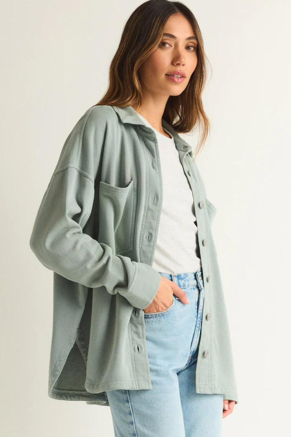 Z Supply All Day Knit Jacket - Worn Jade - The Cottage