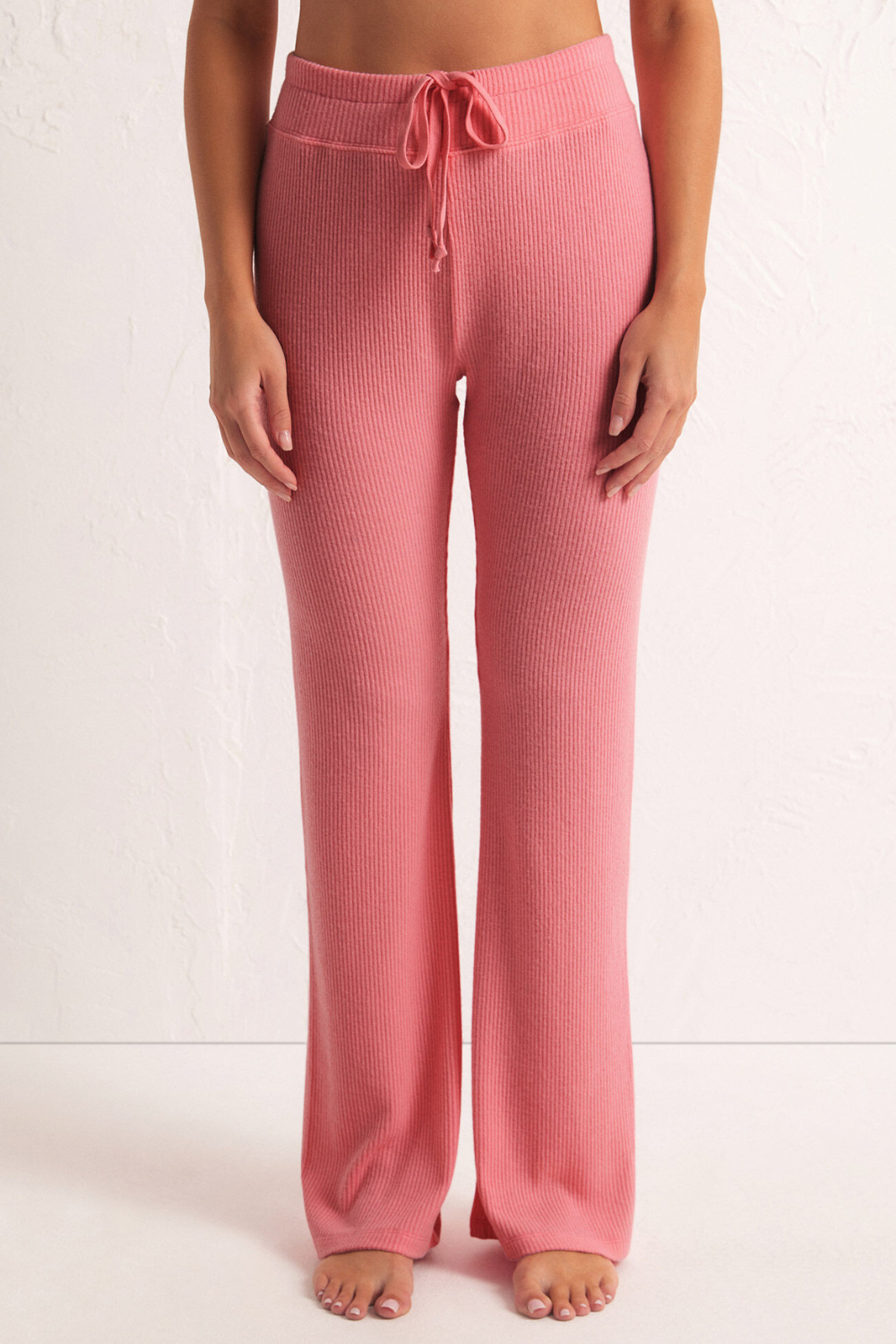 Z Supply Beach Walk Rib Flare Pants - Cabana Pink