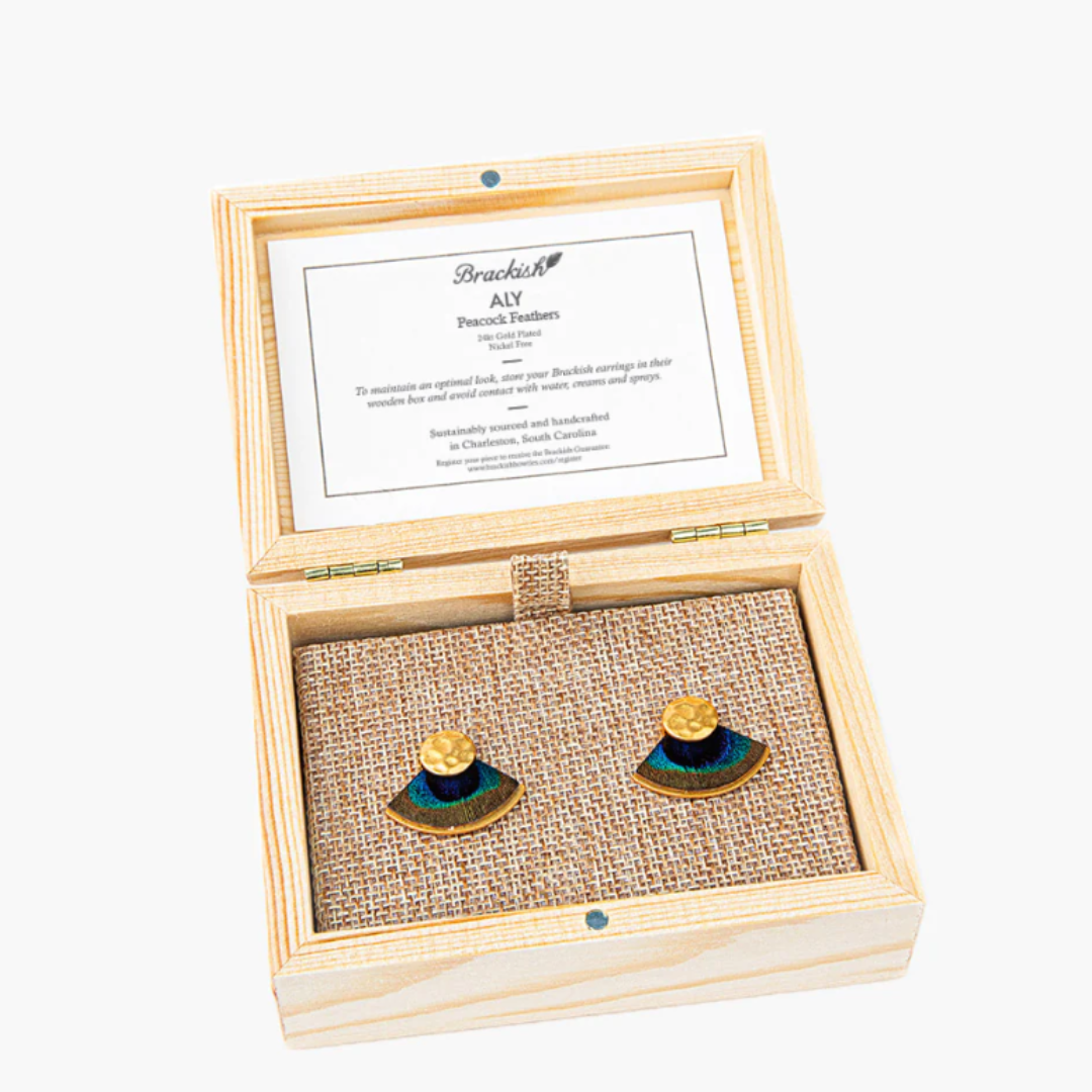 Brackish Aly Fan Earrings - Peacock