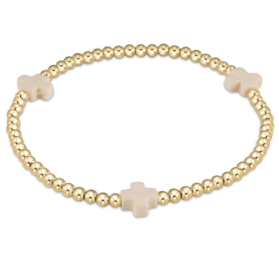 Enewton Signature Cross Gold Pattern 3mm Bracelet - The Cottage