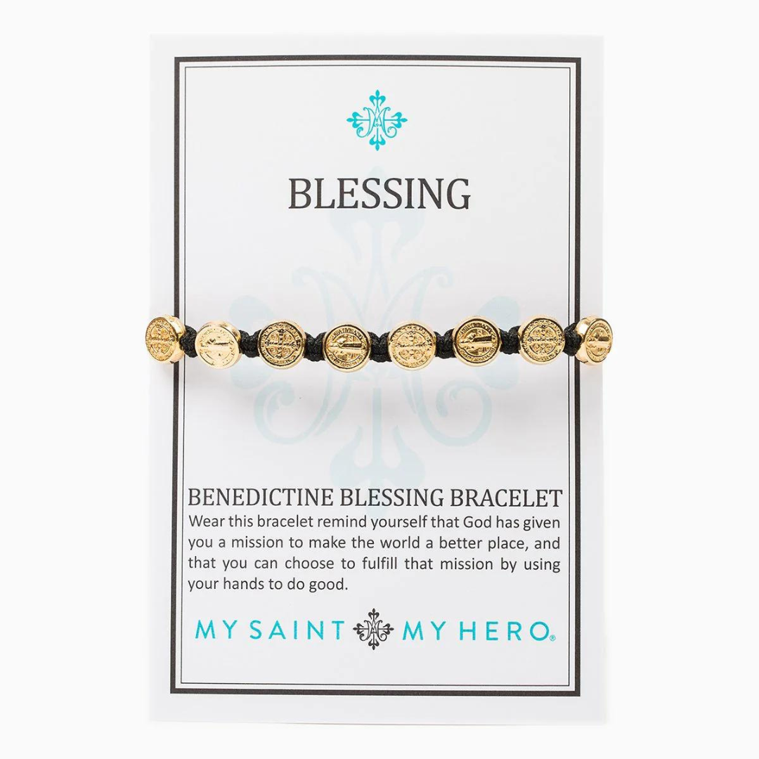 My Saint My Hero Benedictine Blessing Bracelet - Gold