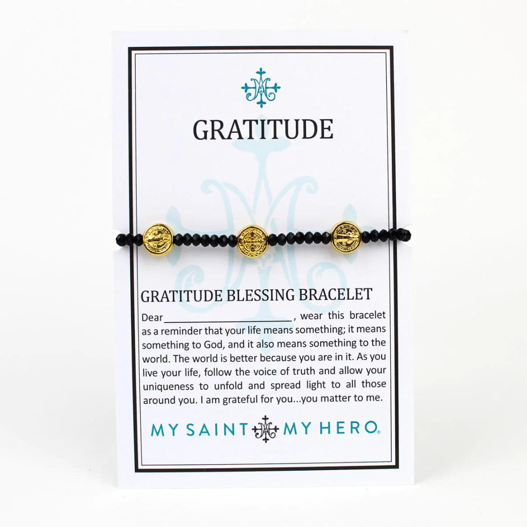 My Saint My Hero Gratitude Crystal Bracelet - Silver