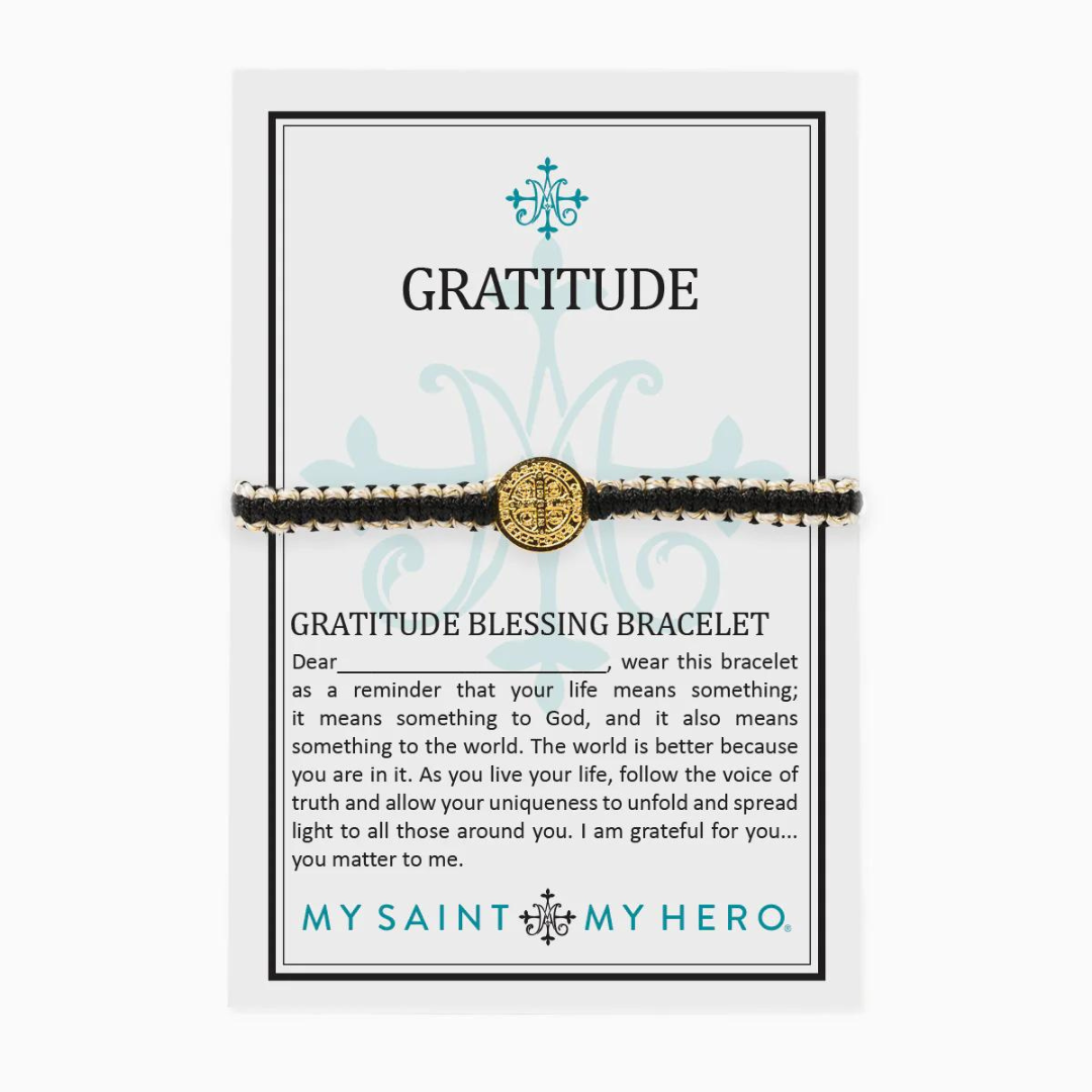 My Saint My Hero Gratitude Blessing Bracelet - Black