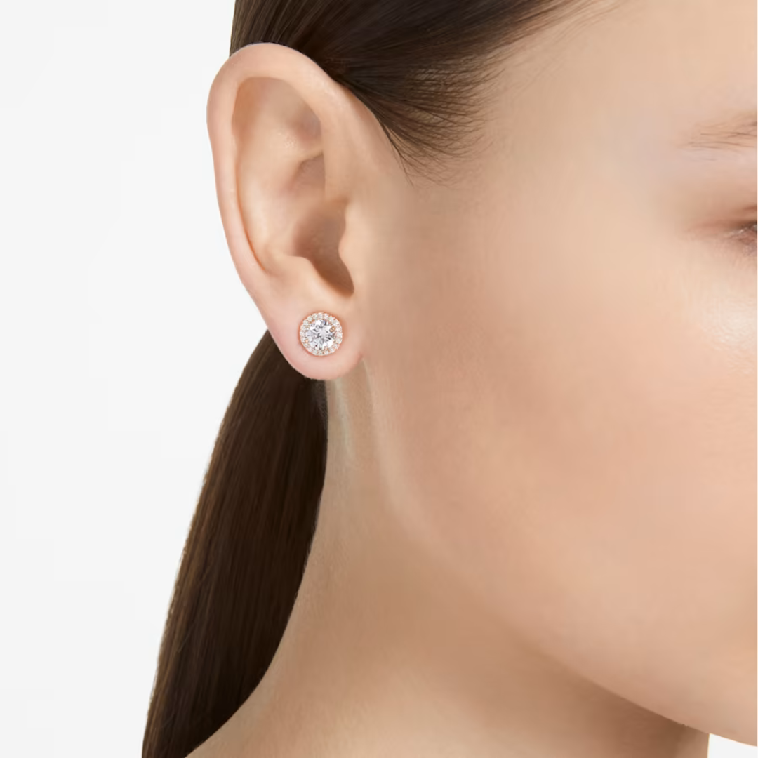 Swarovski Constella Pave Studs - Rose Gold