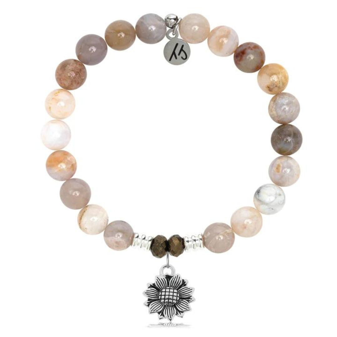 T. Jazelle Sunflower Charm Bracelet - Australian Agate