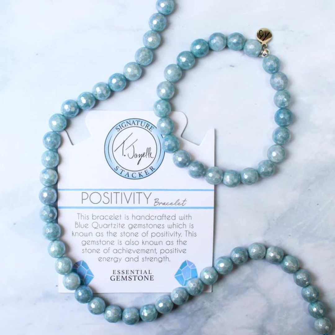 T. Jazelle Positivity Bead Bracelet - Blue Quartzite