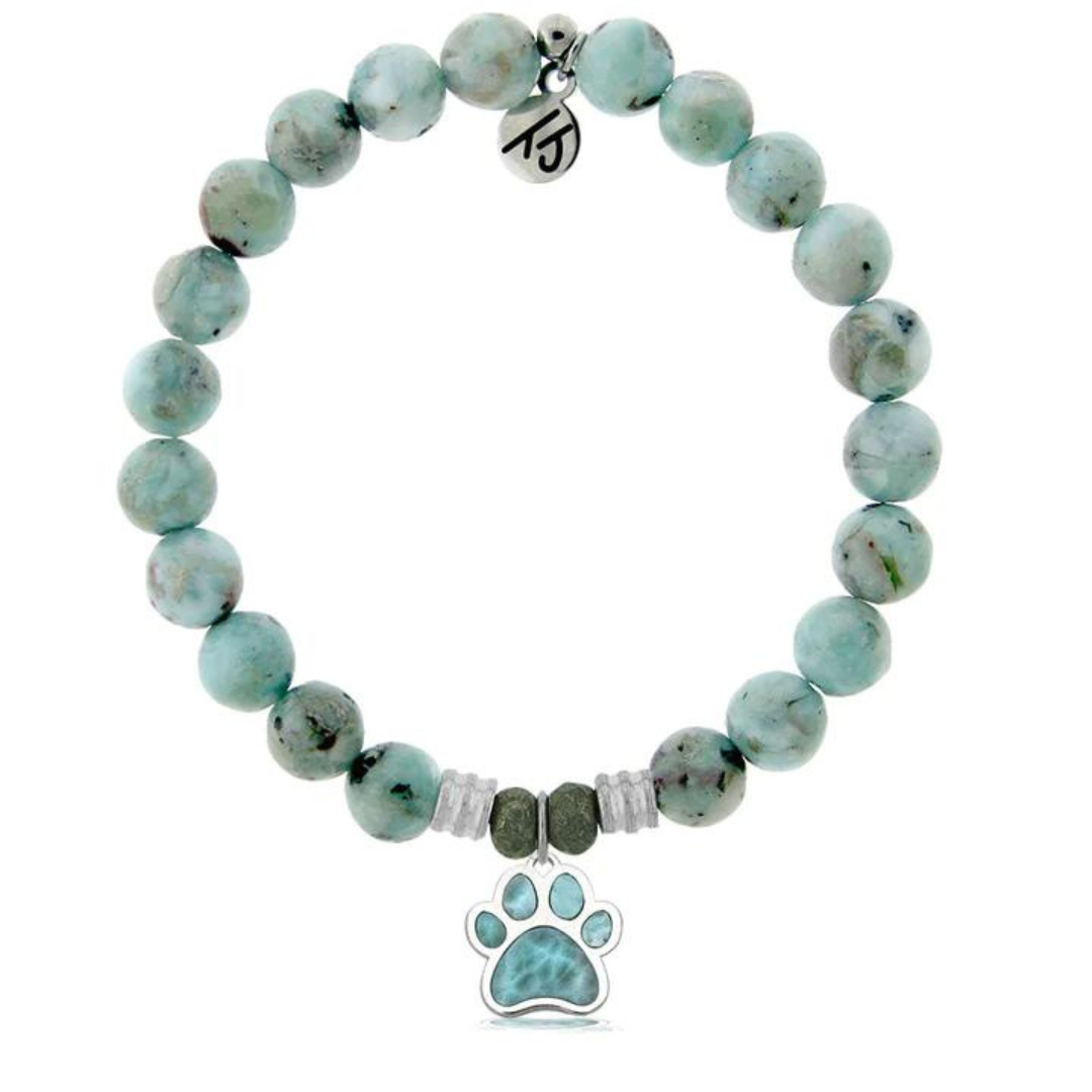 T. Jazelle Paw Charm Bracelet - Larimar