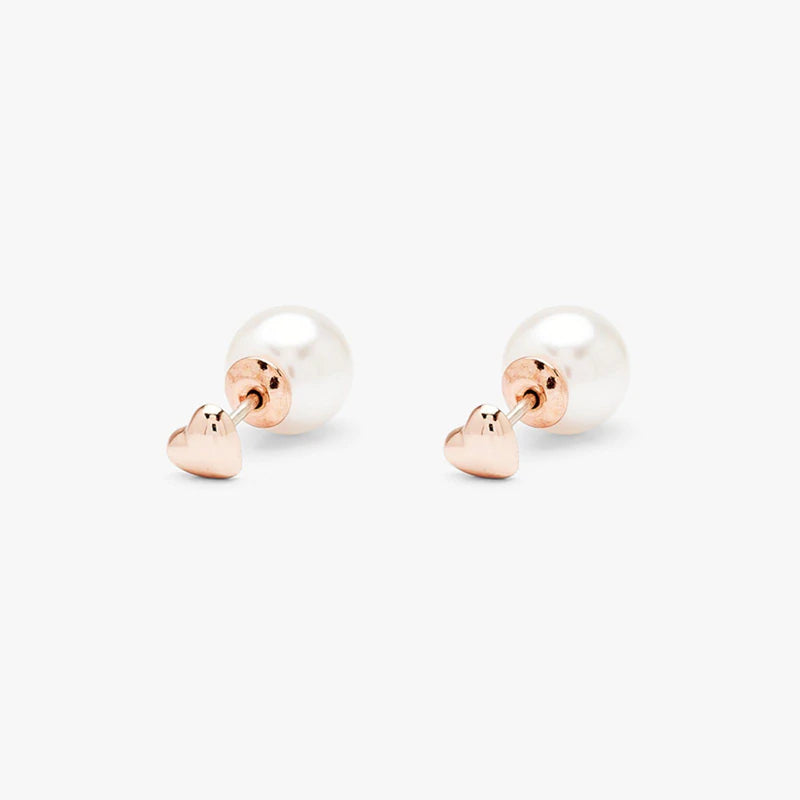 Pura Vida Pearl and Heart Double Stud - The Cottage