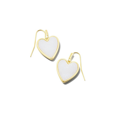 Kendra Scott Gold Heart Drop Druzy Earrings - Iridescent Druzy - The Cottage