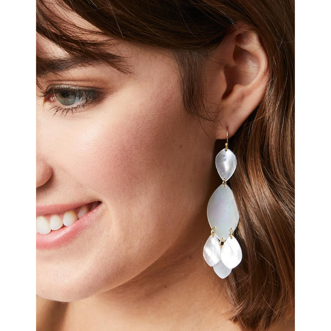 Spartina Teardrop Chandelier Earrings - MOP - The Cottage