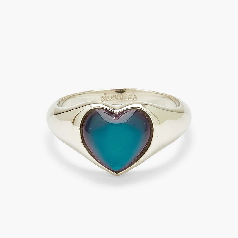 Pura Vida Heart Mood Signet Ring - The Cottage