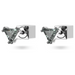 Swarovski Stilla Stud Earrings - Gray/Rhodium - The Cottage