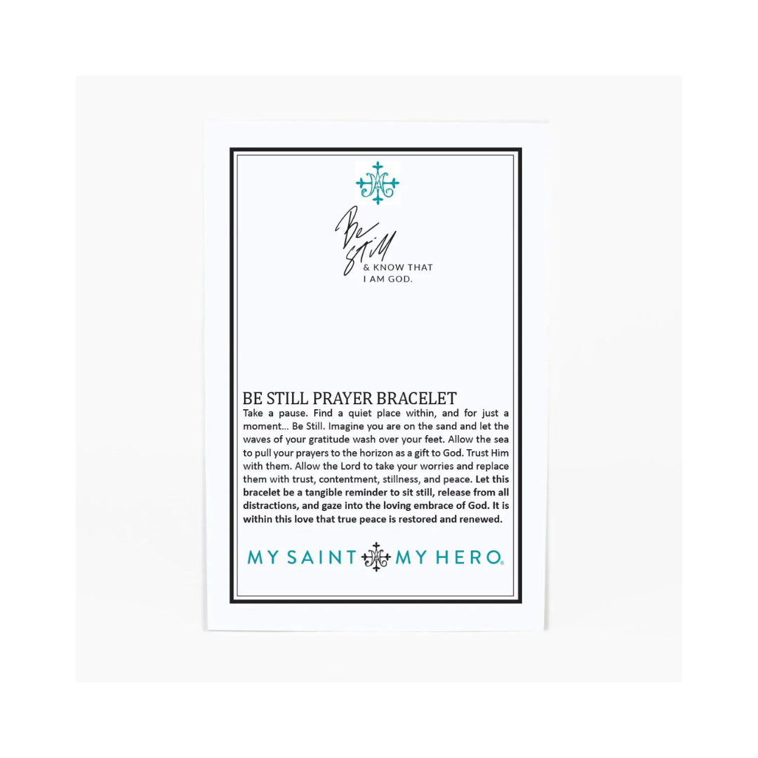 My Saint My Hero Be Still Prayer Bracelet - Amazonite - The Cottage