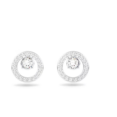 Swarovski Creativity Circle Stud Earrings - Rhodium - The Cottage