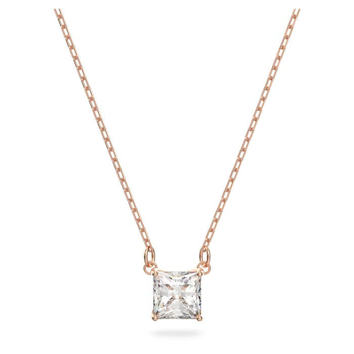 Swarovski Attract Square Cut Necklace - Rose Gold - The Cottage