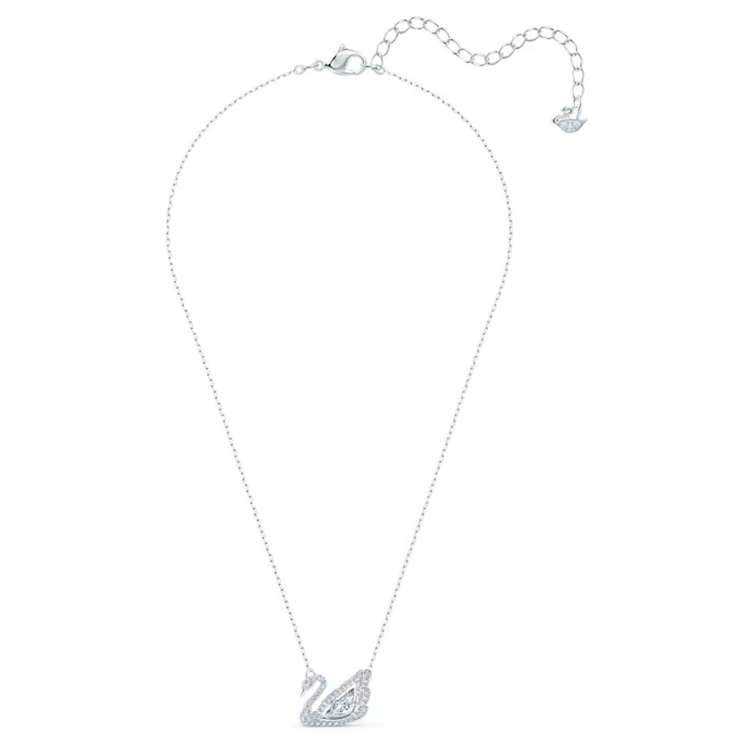 Swarovski Dancing Swan Necklace - Rhodium - The Cottage