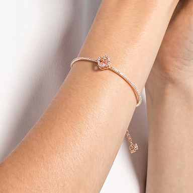 Swarovski Sparkling Dance Bangle, Pink, Rose-gold tone plated - The Cottage