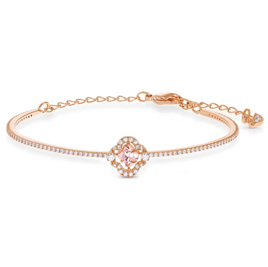 Swarovski Sparkling Dance Bangle, Pink, Rose-gold tone plated - The Cottage