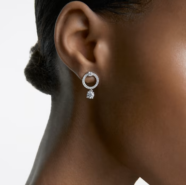 Swarovski Attract Circle Hoop Earrings - Rhodium - The Cottage