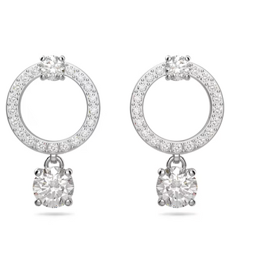 Swarovski Attract Circle Hoop Earrings - Rhodium - The Cottage