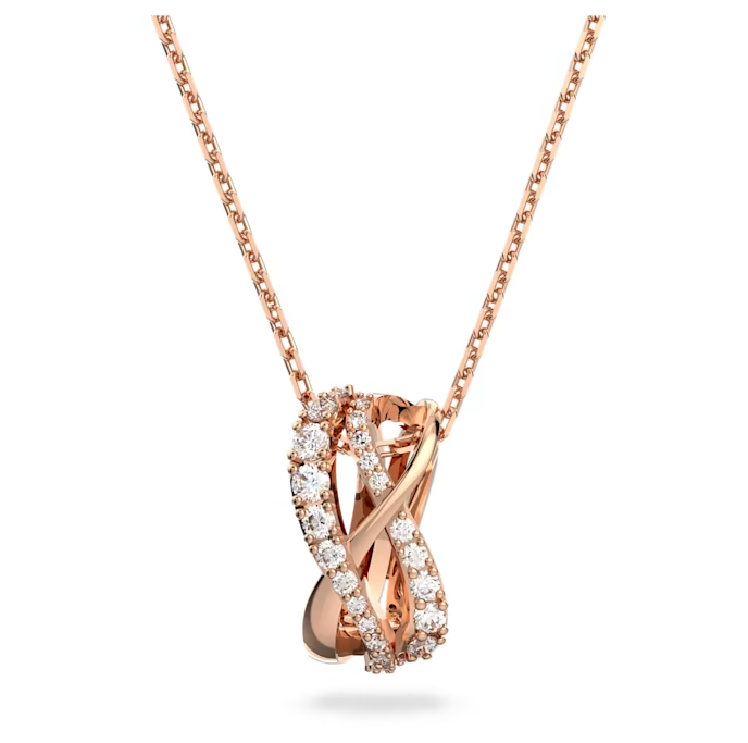 Swarovski Twist Necklace - Rose Gold - The Cottage