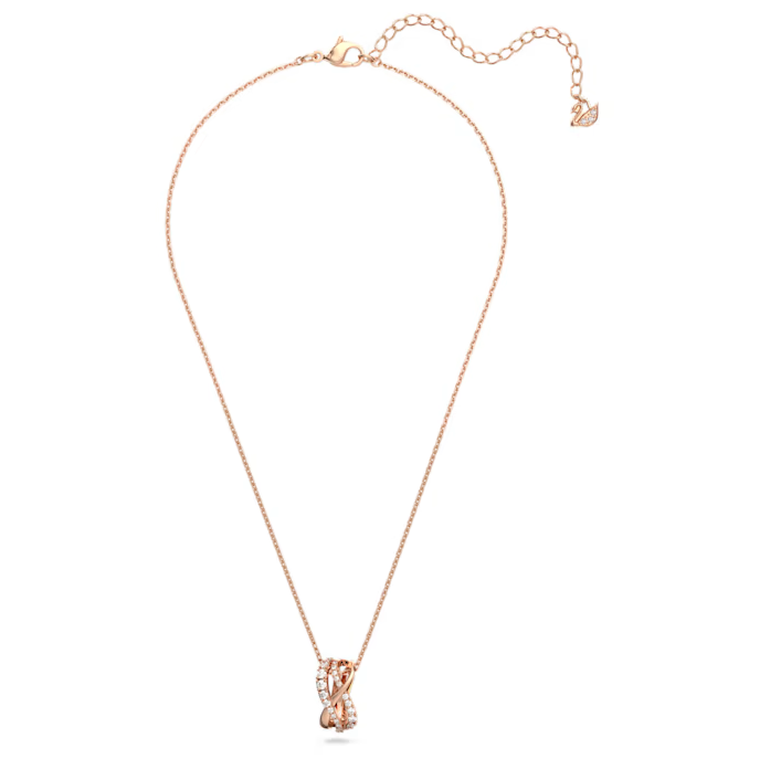 Swarovski Twist Necklace - Rose Gold - The Cottage