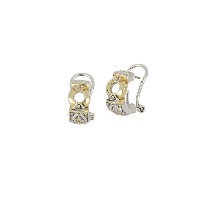 John Medeiros Antiqua Gold Circle Post Clip Earrings - The Cottage