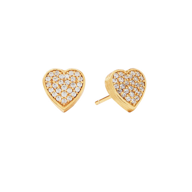 Julie Vos Heart Pavé Stud Earrings - The Cottage