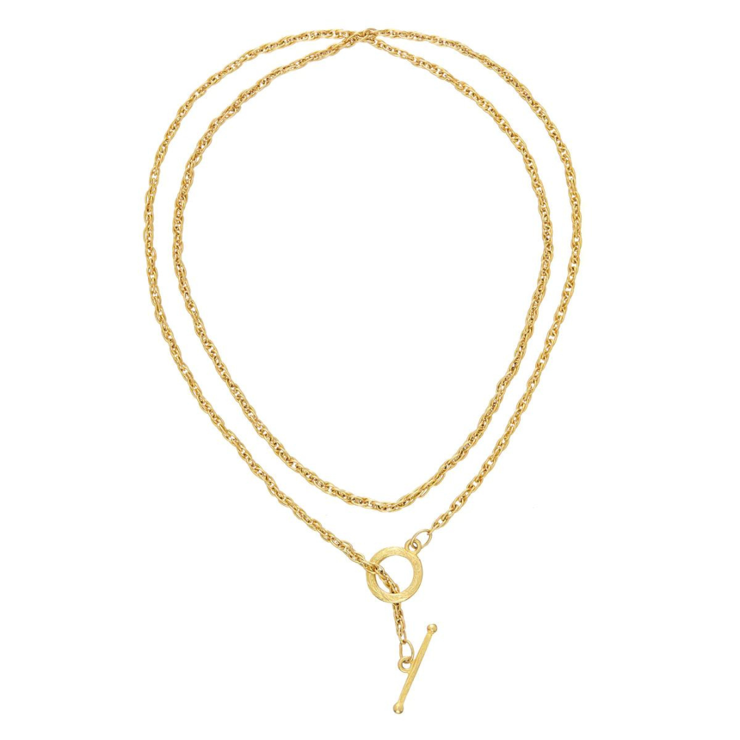 Susan Shaw Lariat Wrap Necklace - Gold - The Cottage