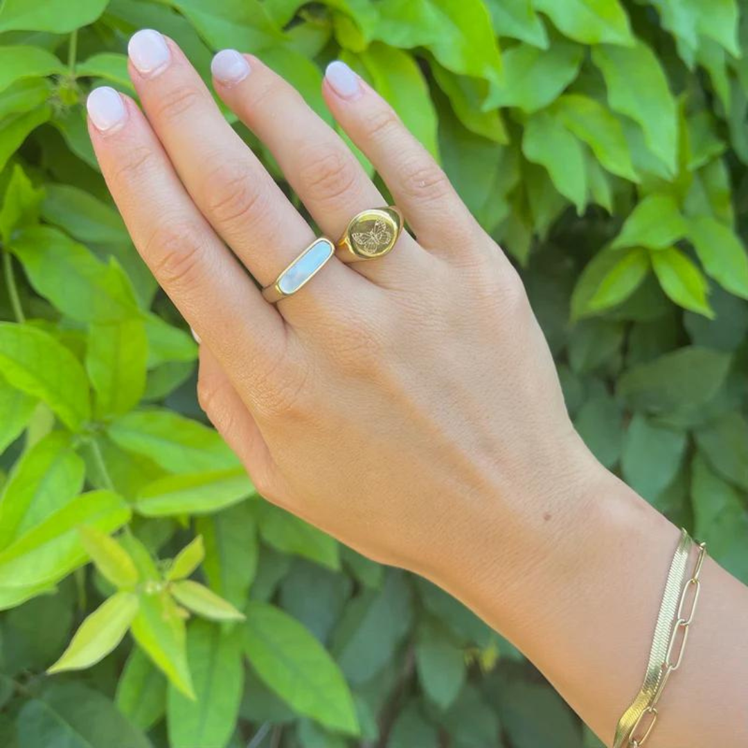 Nikki Smith Waterproof Ariel Shell Ring - Gold - The Cottage